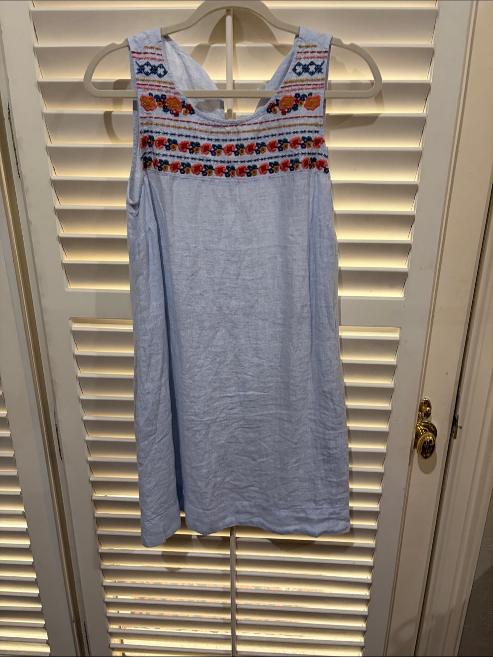 C&C Light Blue Embroidered Sleeveless Tunic Dress.Small.NWT